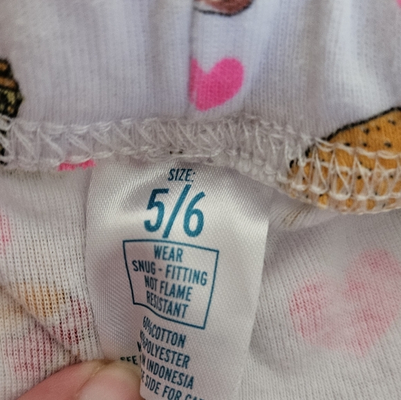 Food Print Girls Pajama Set | Size 5/6 | Extremely Me | Shirt & Pants | PJs - Picture 5 of 7